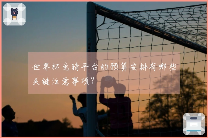 世界杯竞猜平台的预算安排有哪些关键注意事项？