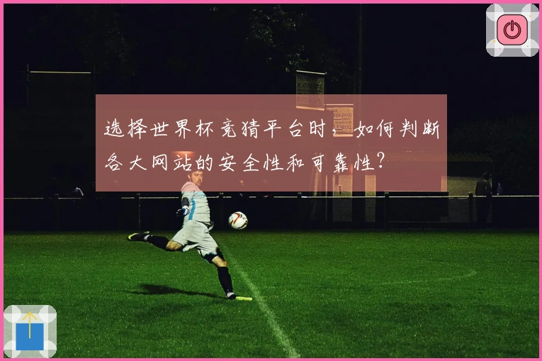 选择世界杯竞猜平台时，如何判断各大网站的安全性和可靠性？